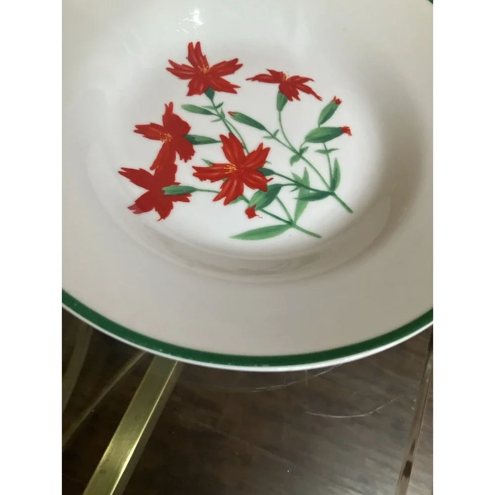National Wildlife Federation Cereal Salad Bowl White Colorful Flowers Set Of 4